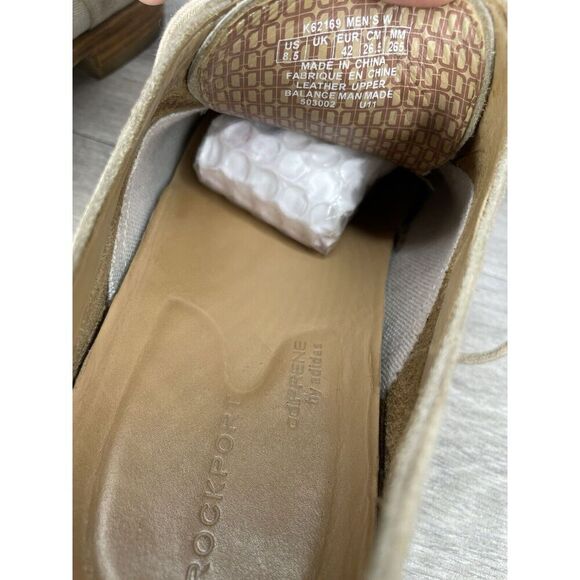 Rockport Adiprene Light Taupe Leather Cap Toe Oxfords Lace Shoes Men Sz 8.5M  US - Picture 10 of 16